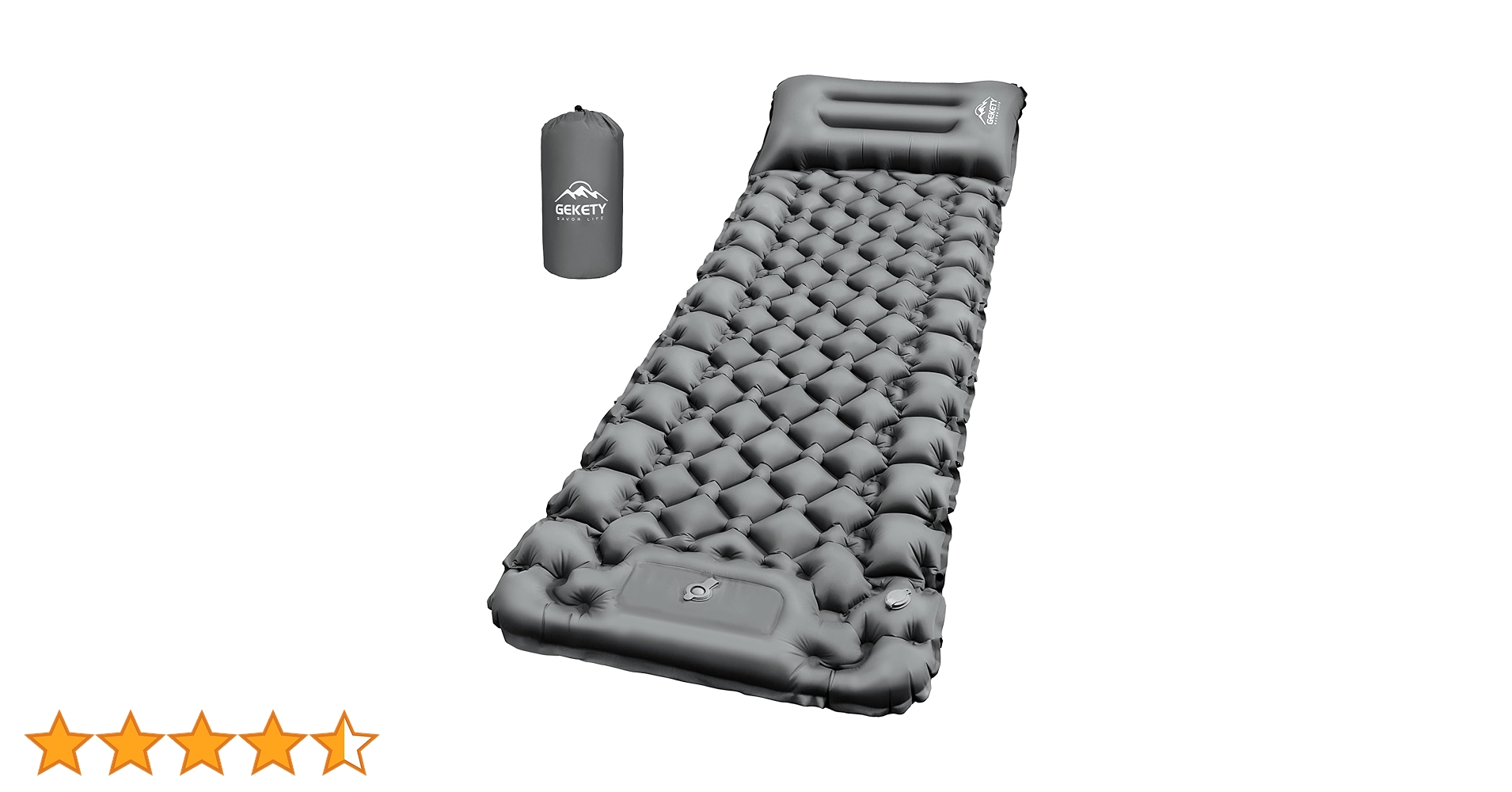GEKETY キャンプマット　４個グレー 収納袋付き Amazon | エアーマット GEKETY 【約10CM厚さ】 キャンプ マット